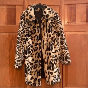Reversible Cheetah Leopard Faux Fur Coat